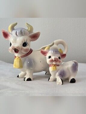 Vintage Elsie the Purple Cow And One Calf Salt Shaker*